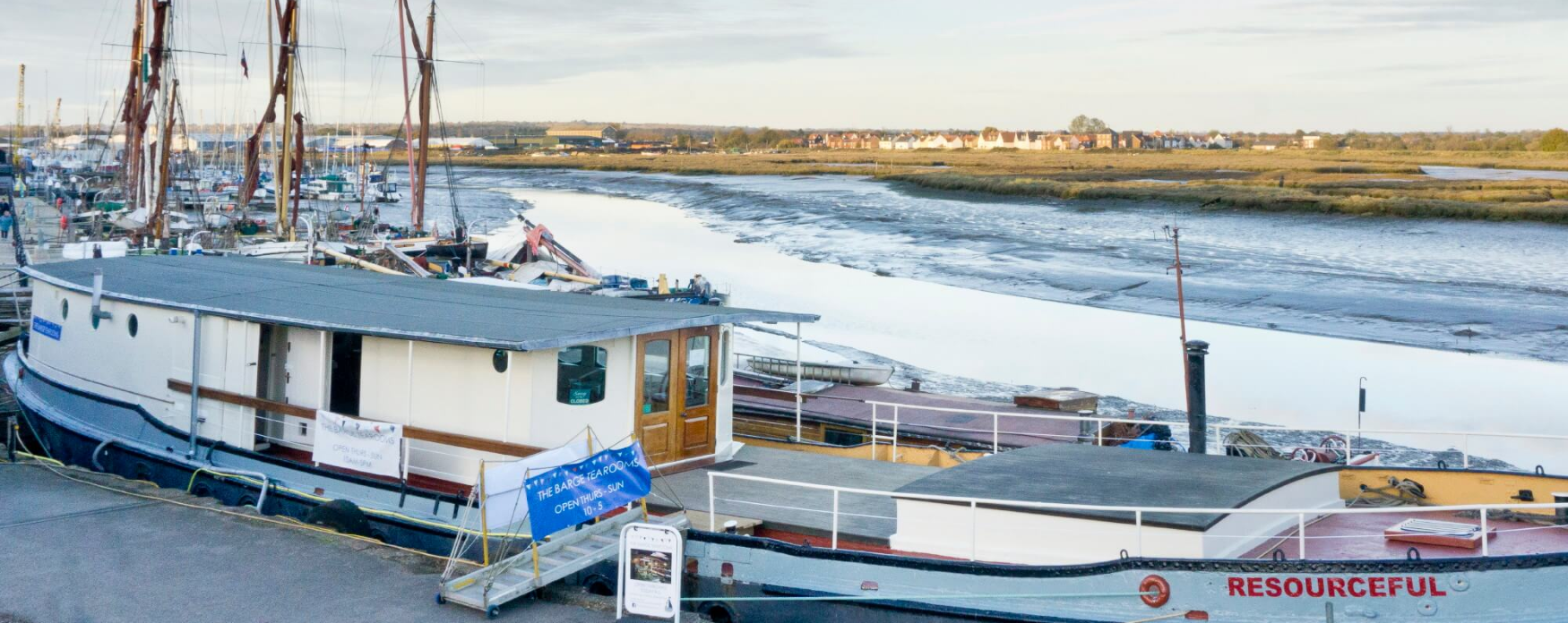 Thames barge Resourceful, now a floating tea room